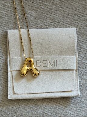 Gold Initial 'A' Pendant Necklace - Gold Letter Charm